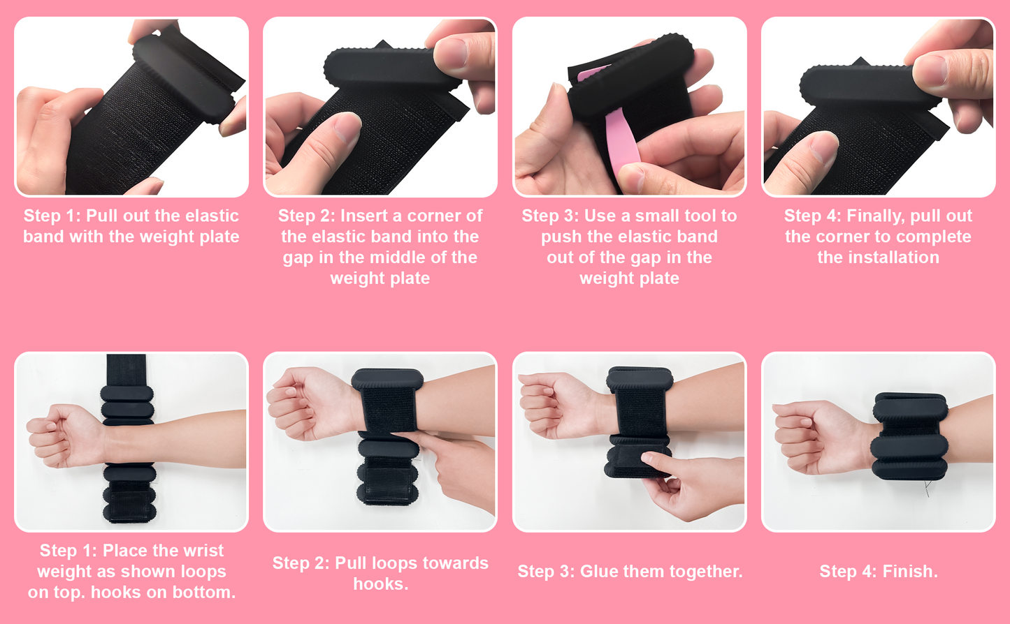 Sonkoloro Wrist Ankle Weights for Women, Adjustable Weight(1LB~1.1LB)