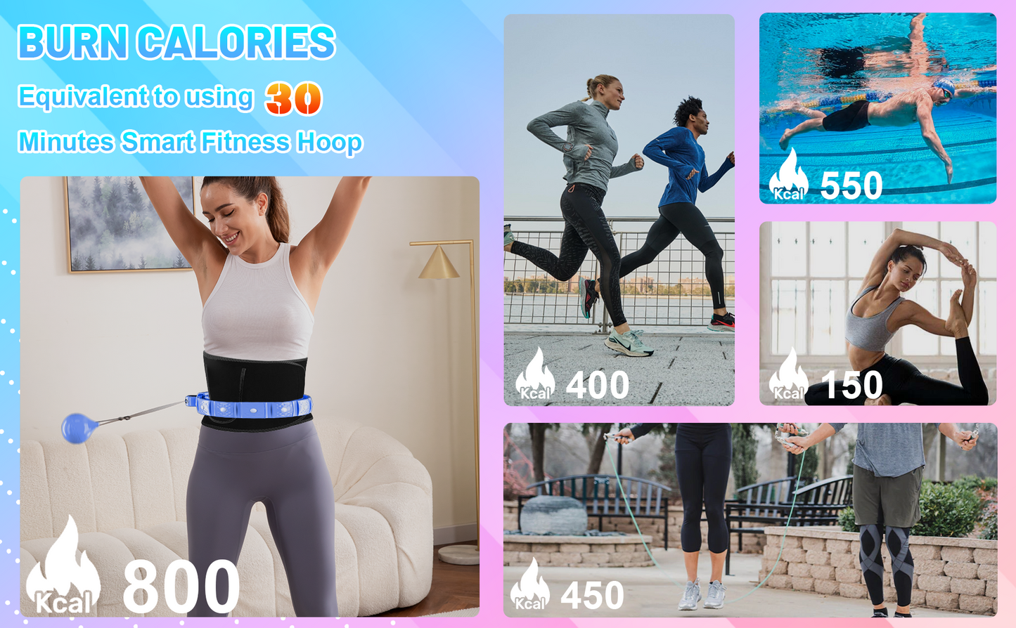 Sonkoloro Smart Hoop Upgrade Smart Weighted Fit Hoop for Adults Weight Loss