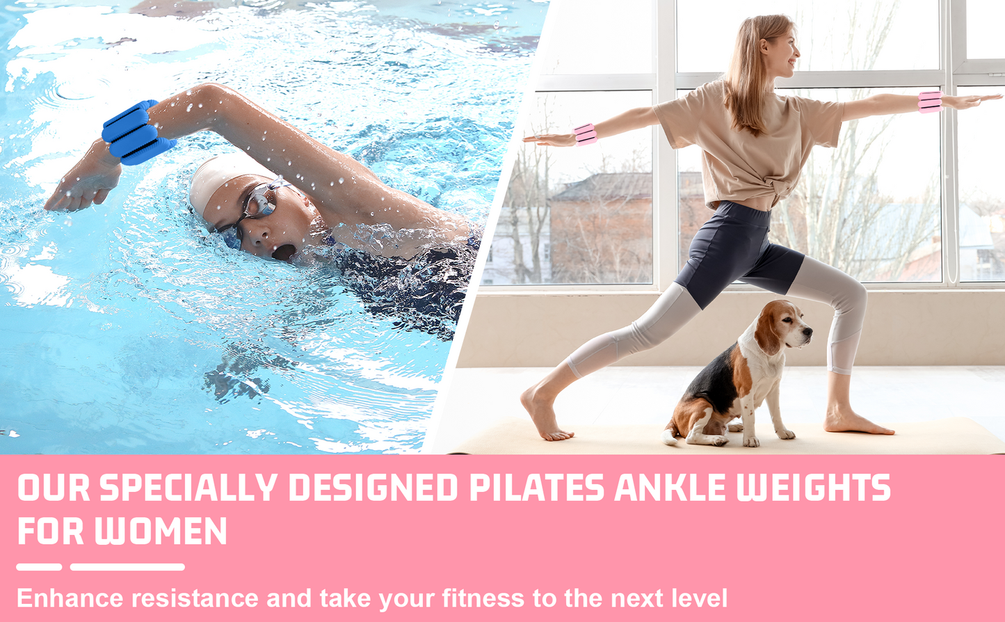 Sonkoloro Wrist Ankle Weights for Women, Adjustable Weight(1LB~1.1LB)