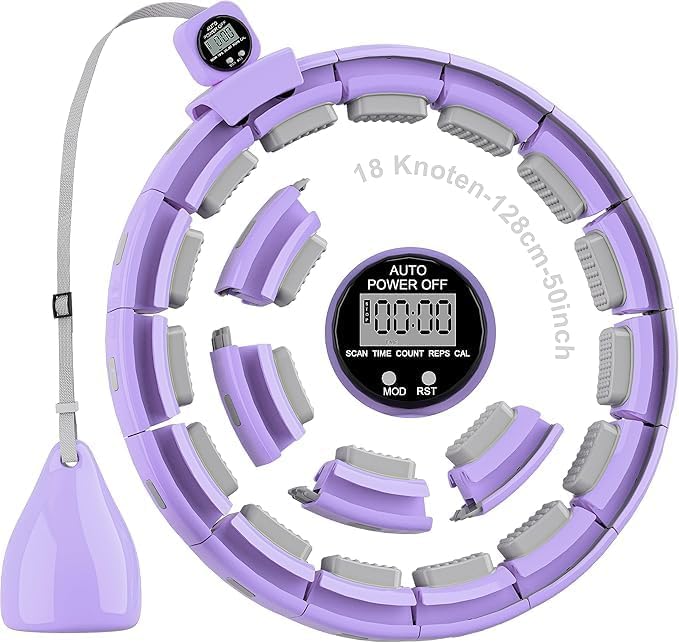 Sonkoloro Smart Hoop for Adults and Beginners, Hullahub Hoop for Weight Loss, Smart Hoop, Quiet Fitness Hoop with Weight, Counter and Nubs