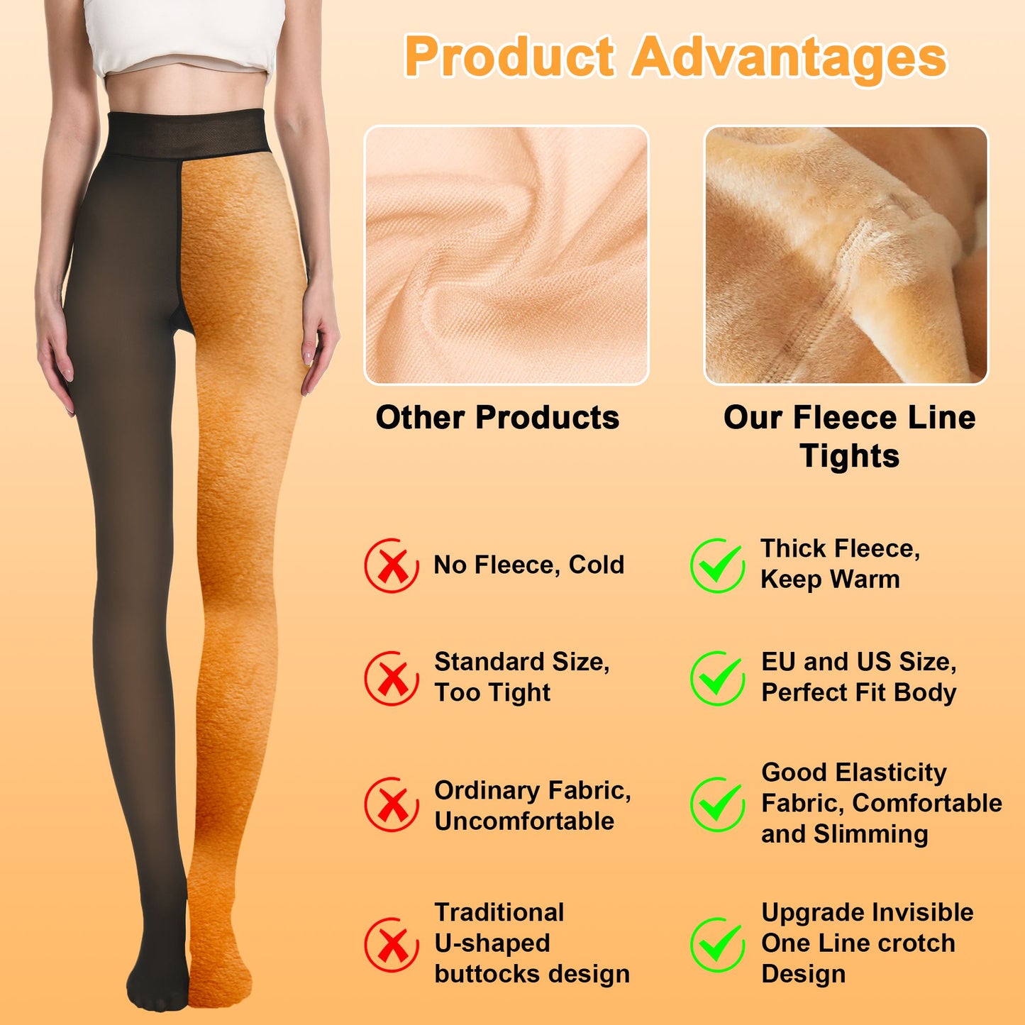 Awant Fleece Lined Tights Sheer Tights for Women LazyRosy