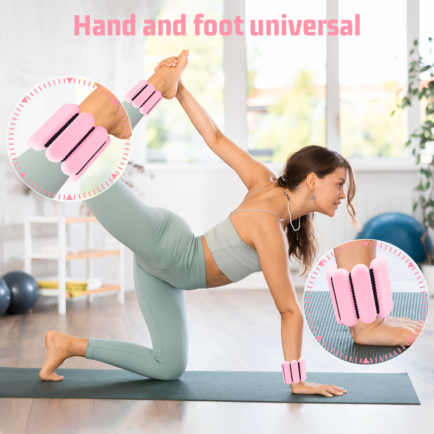 Sonkoloro Wrist Ankle Weights for Women, Adjustable Weight(1LB~1.1LB)