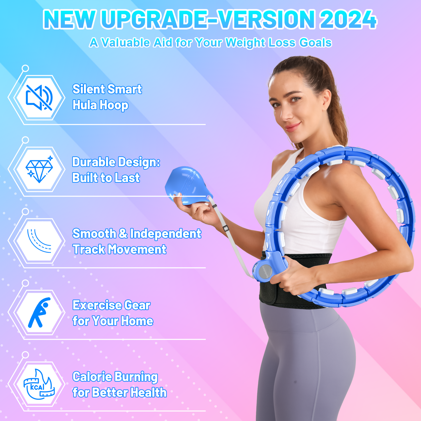 Sonkoloro Smart Hoop Upgrade Smart Weighted Fit Hoop for Adults Weight Loss