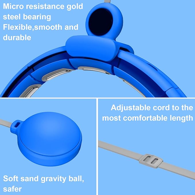 Sonkoloro Smart Hoop Upgrade Smart Weighted Fit Hoop for Adults Weight Loss, 18 Detachable Knots, Modern Low Noise Exercise Fitness Hoop, Great for Adults and Beginners (Blue 1)