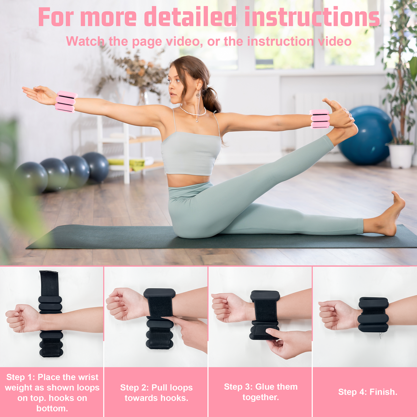 Sonkoloro Wrist Ankle Weights for Women, Adjustable Weight(1LB~1.1LB)