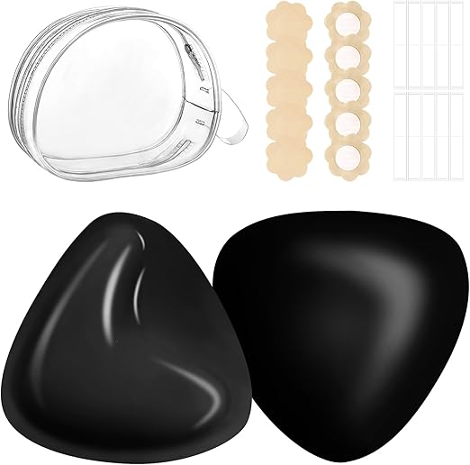 Lazyrosy Double-Sided Triangle chest pads Adhesive Bra Inserts-Black