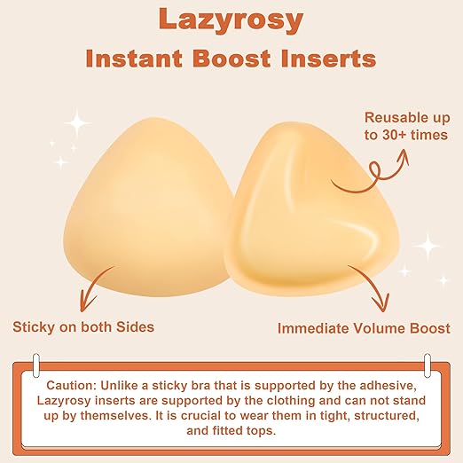 Double Sided Sticky Bra 2 pairs Ultra Boost Inserts Pads Reusable Push Up Lift Self Adhesive Bra Pads for Bikini Swimsuit