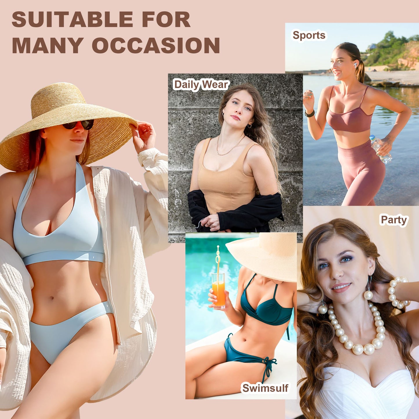 Awant Strapless Sticky Bra Invisible Sticky Boobs Silicone-Triangles LazyRosy