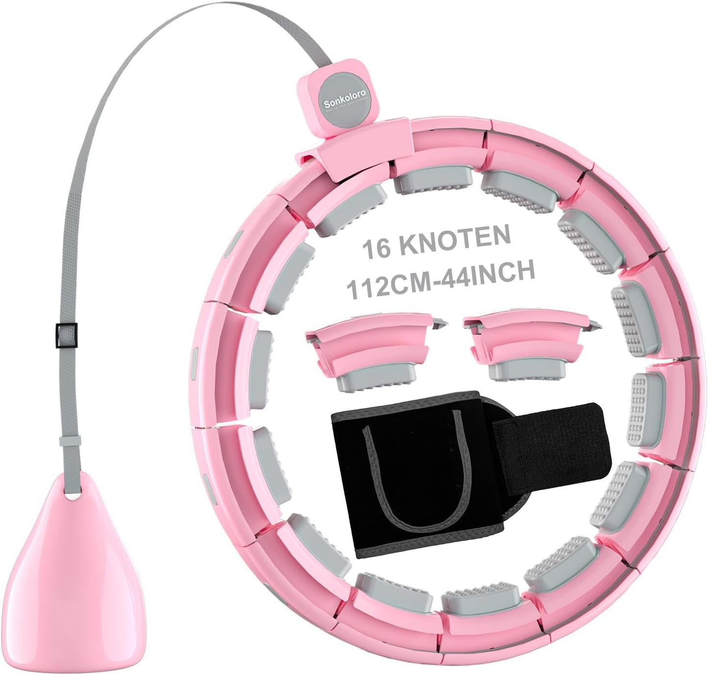 Sonkoloro Smart Hoop for Adults and Beginners, Hullahub Hoop for Weight Loss, Smart Hoop, Quiet Fitness Hoop with Weight, Counter and Nubs