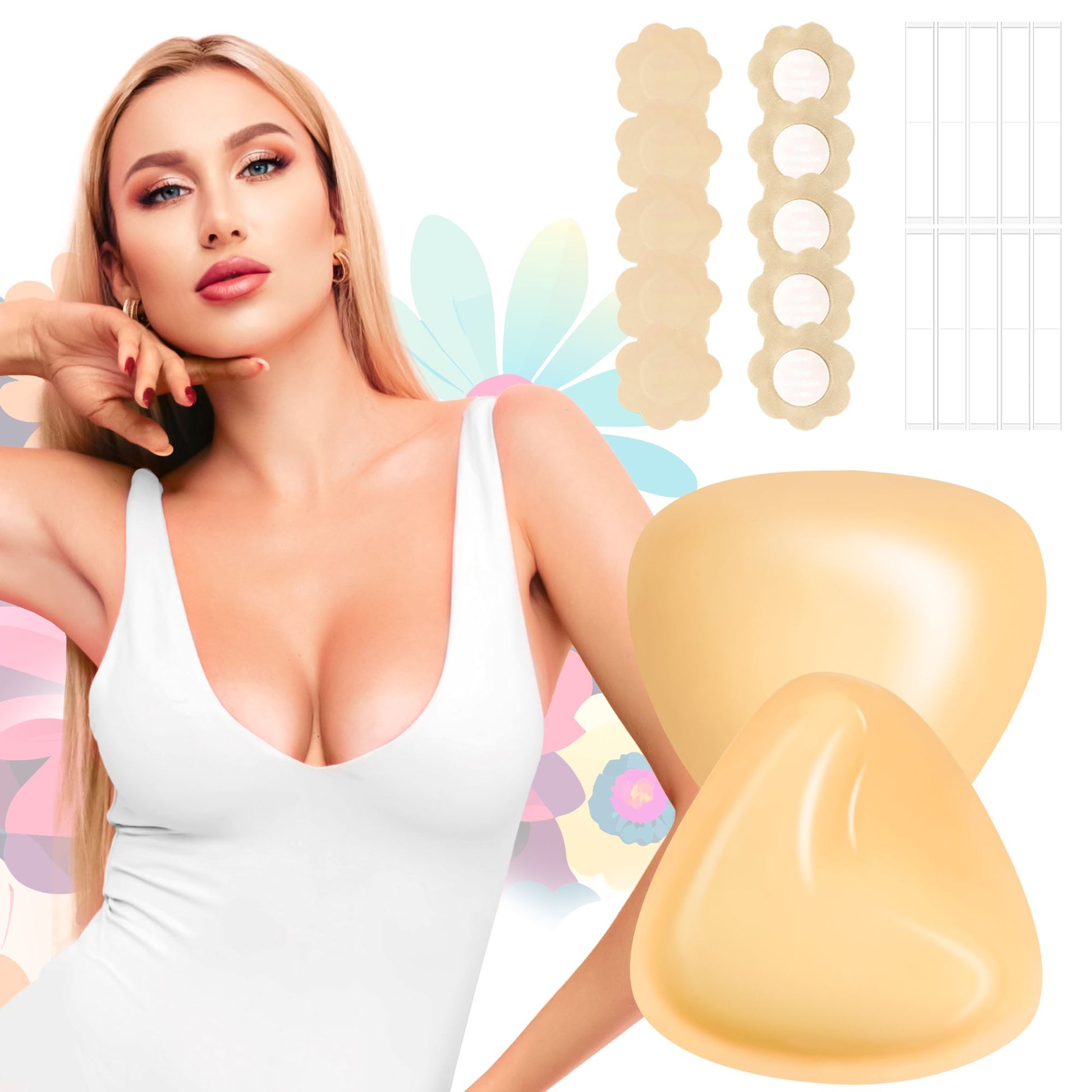 Awant Strapless Sticky Bra Invisible Sticky Boobs Silicone-Triangles LazyRosy 