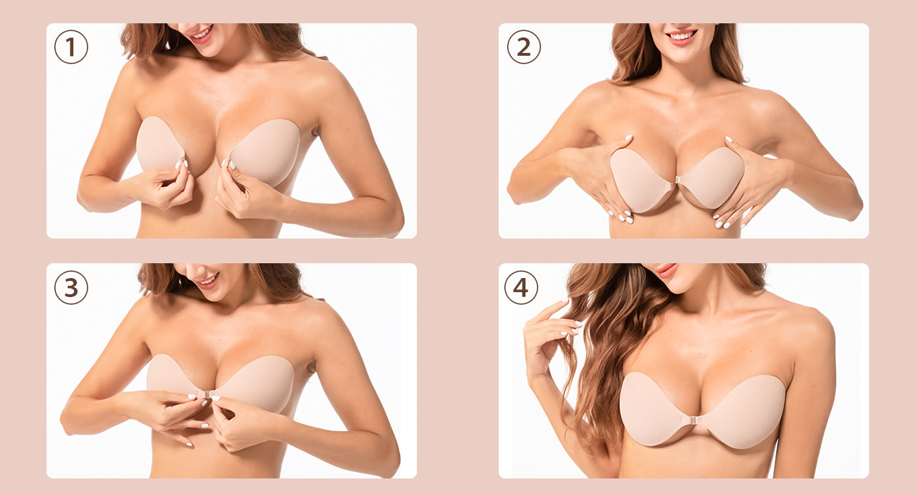 Awant Strapless Sticky Bra - Beige+Black