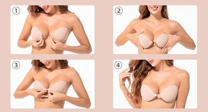 Awant Strapless Sticky Bra - Beige+Black