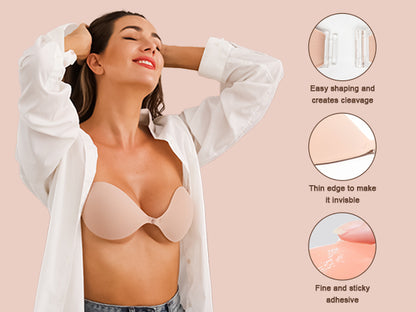 Awant Strapless Sticky Bra - Beige+Black