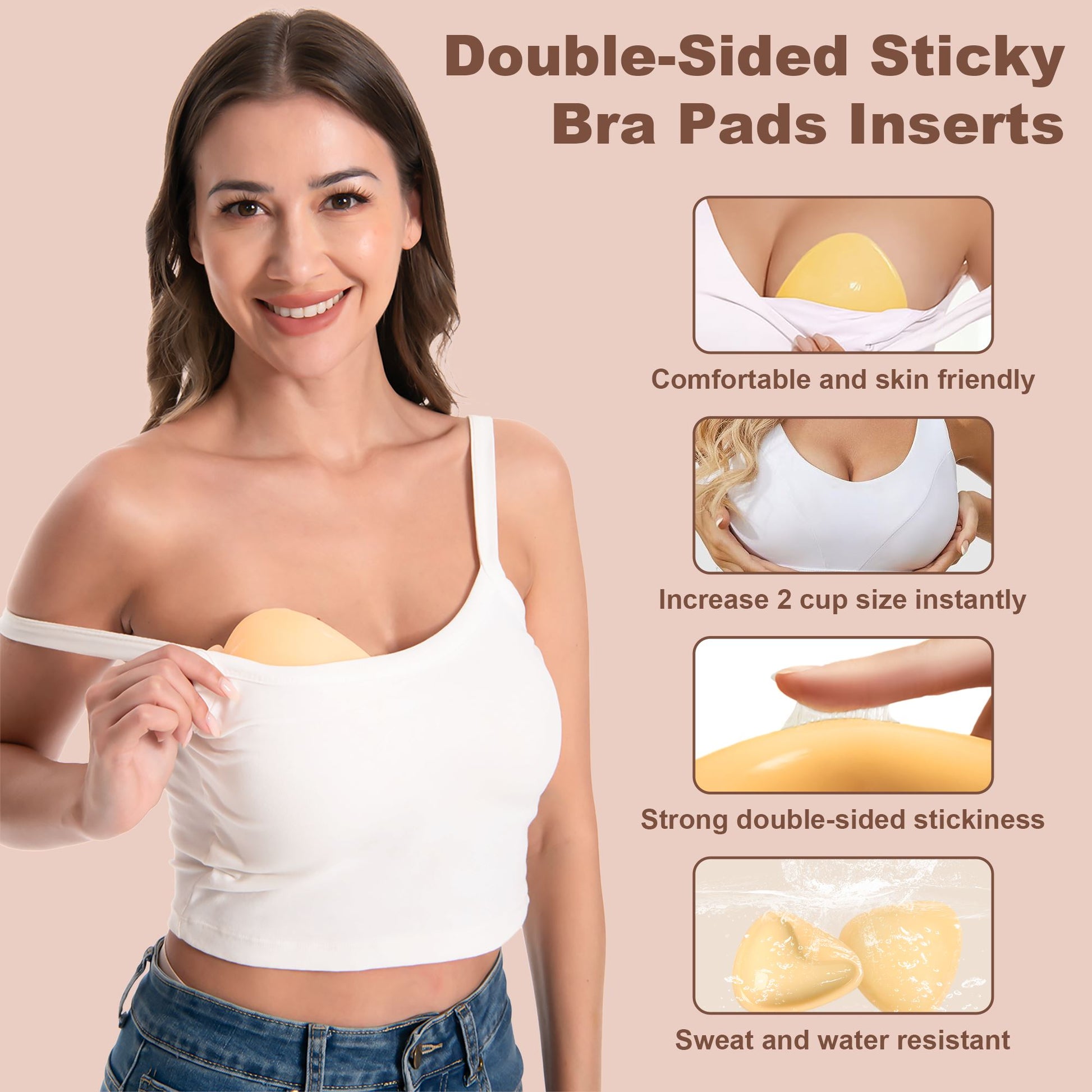 Awant Strapless Sticky Bra Invisible Sticky Boobs Silicone-Triangles LazyRosy 