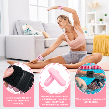 Wrist Ankle Weights for Women, Adjustable Weight(1LB~1.1LB Each) with Spare Two Weights Non-Slip Hand & Leg Weighted for Strength Training, Walking, Running, Yoga, Pilates, and Jogging