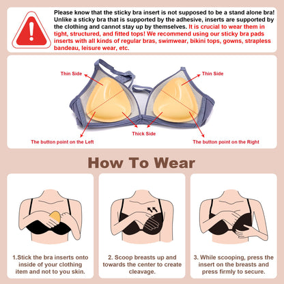 Awant Strapless Sticky Bra Invisible Sticky Boobs Silicone-Triangles LazyRosy 