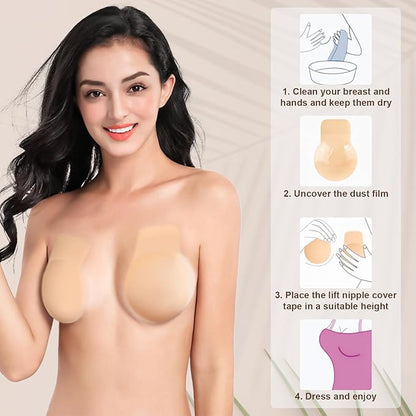 Awant Sticky Nipple Covers for Women Ultra-Flat Cover 2pair