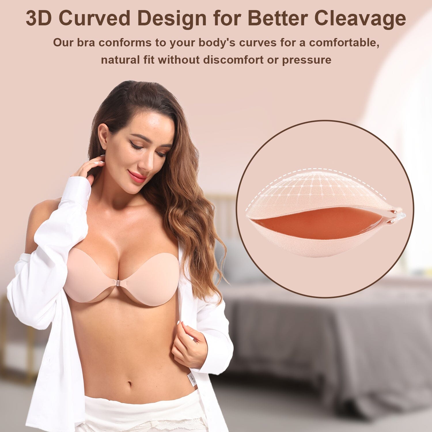 Awant Strapless Sticky Bra Invisible Sticky Boobs Silicone LazyRosy 